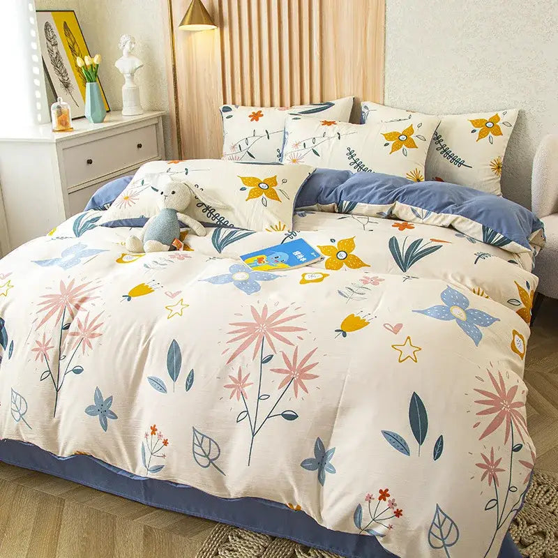 Cream Cotton Cat Bear Bedding