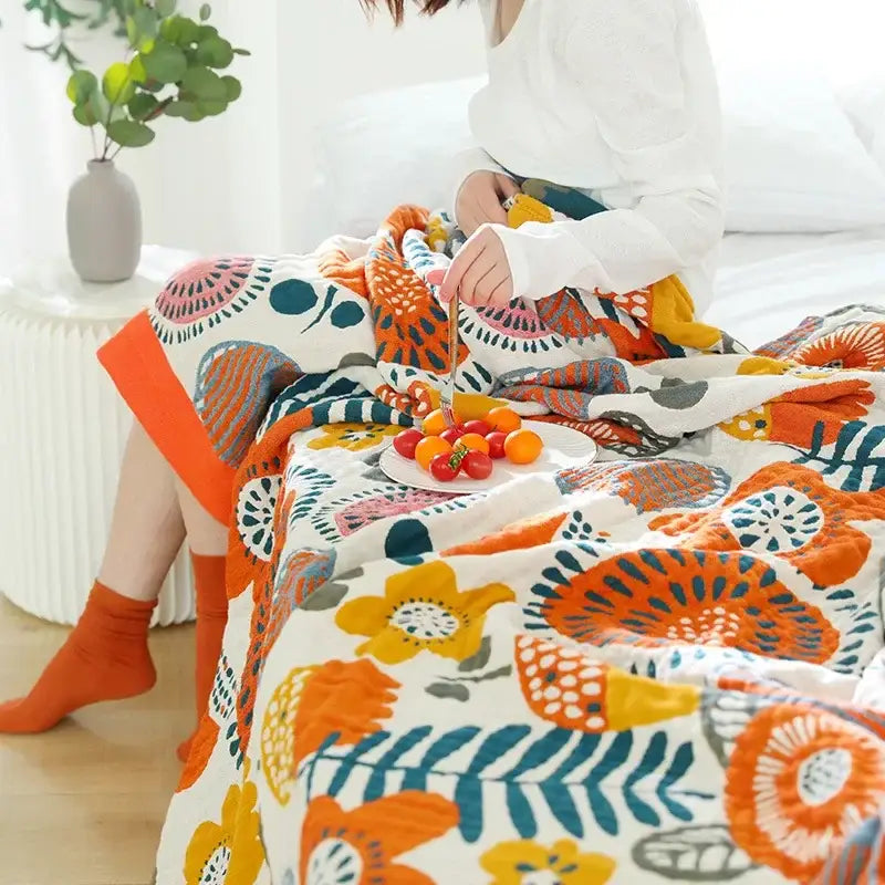 Cream Cotton Summer Blanket