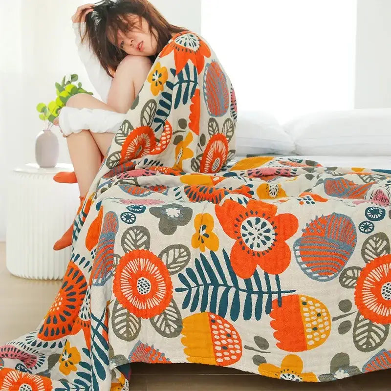 Cream Cotton Summer Blanket