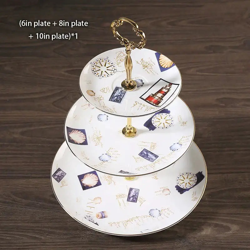 Gold Bone China Fruit Plates