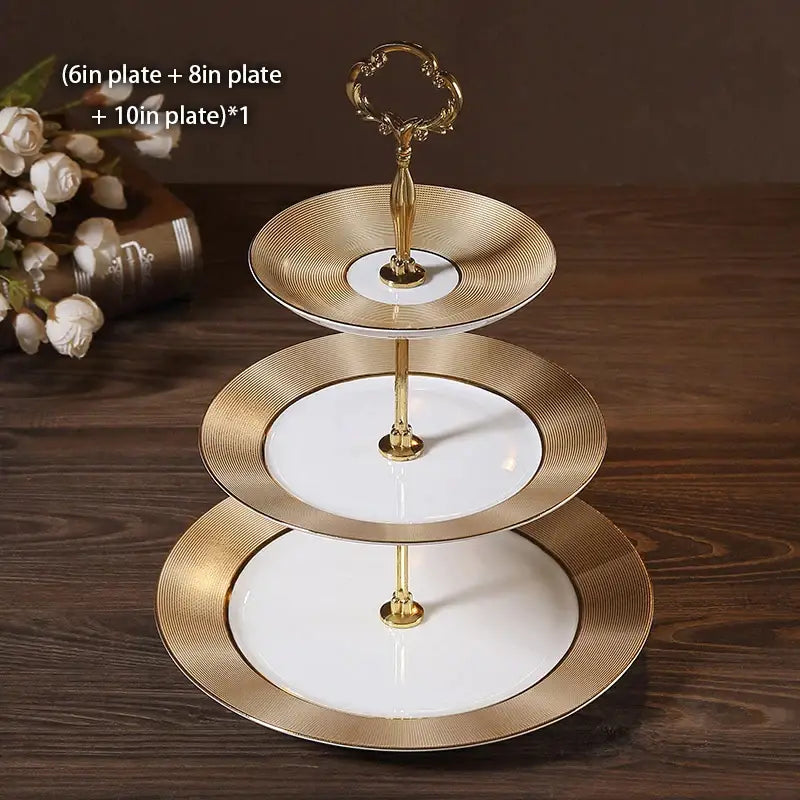 Gold Bone China Fruit Plates