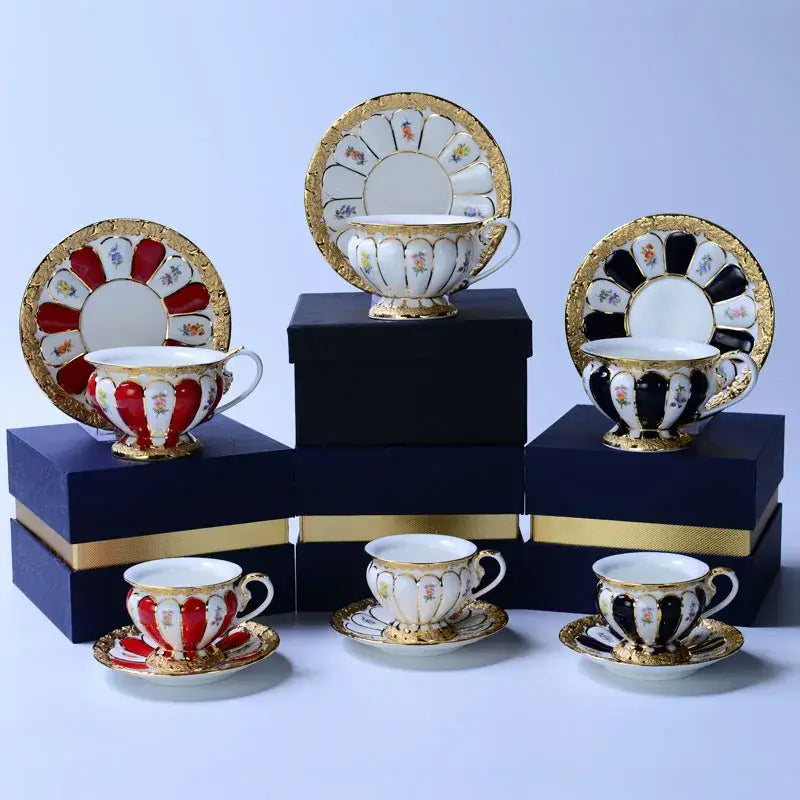 Gold Trim Porcelain Tea Set