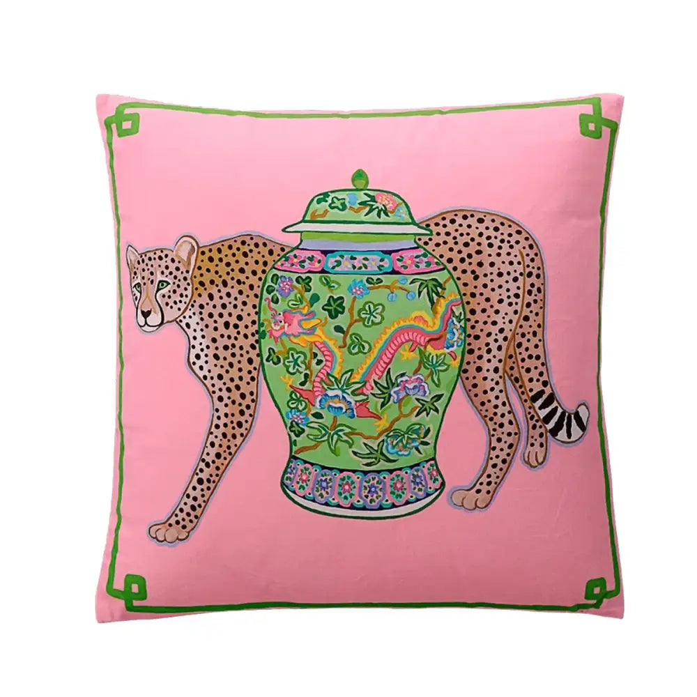 Green Handmade Lumbar Pillow