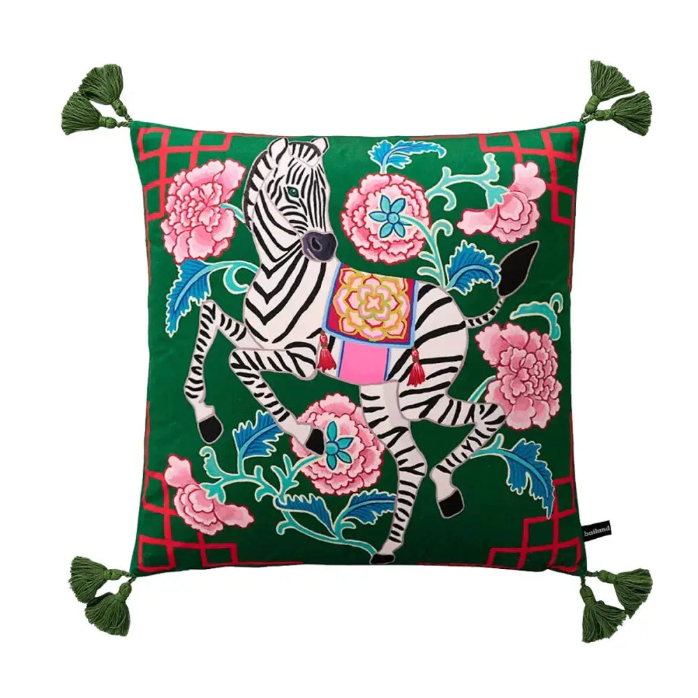 Green Handmade Lumbar Pillow