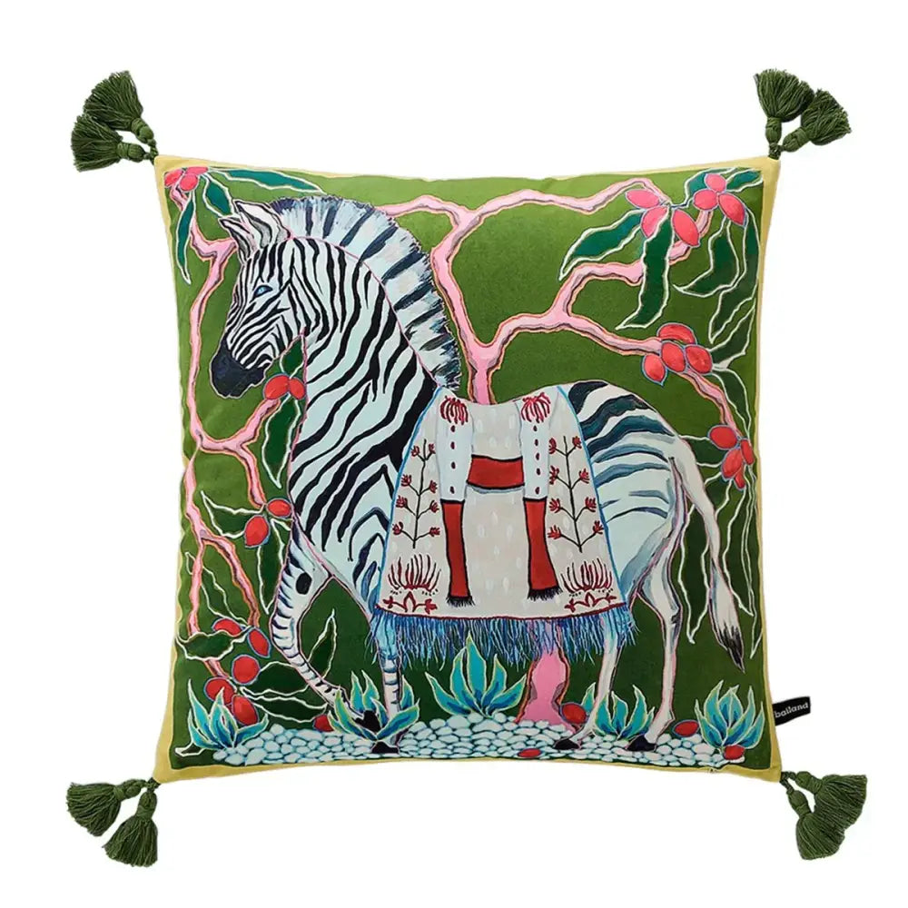 Green Handmade Lumbar Pillow