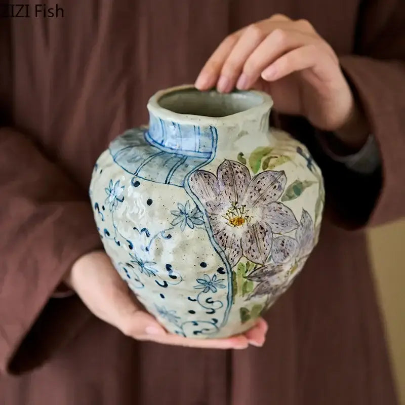 Hand Painted Ceramic Vase