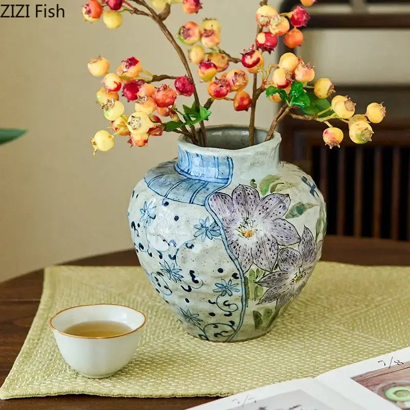 Hand Painted Ceramic Vase