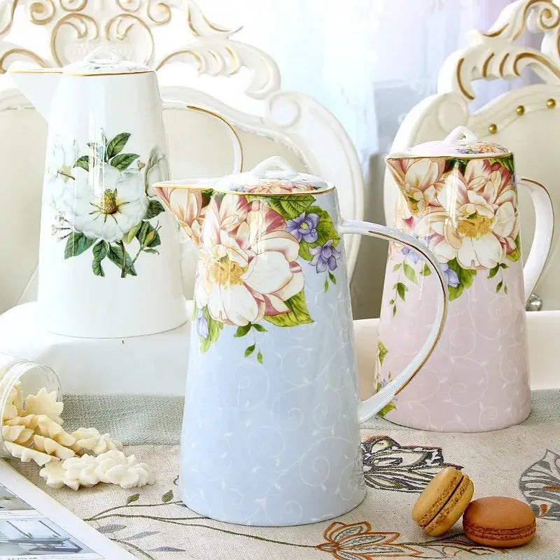 Blue Bone China Tea Set