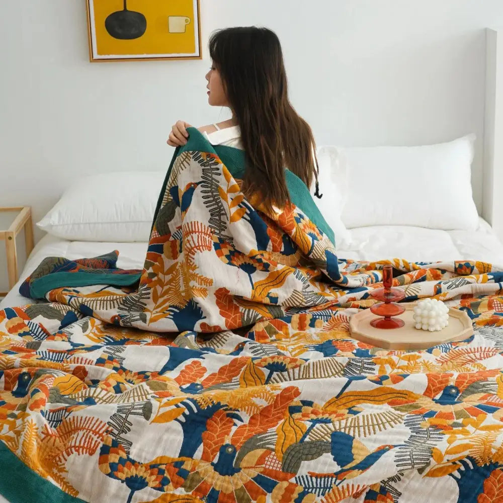 Orange Cotton Summer Throw