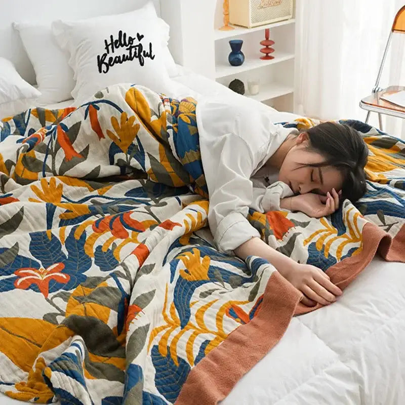 Orange Cotton Summer Throw