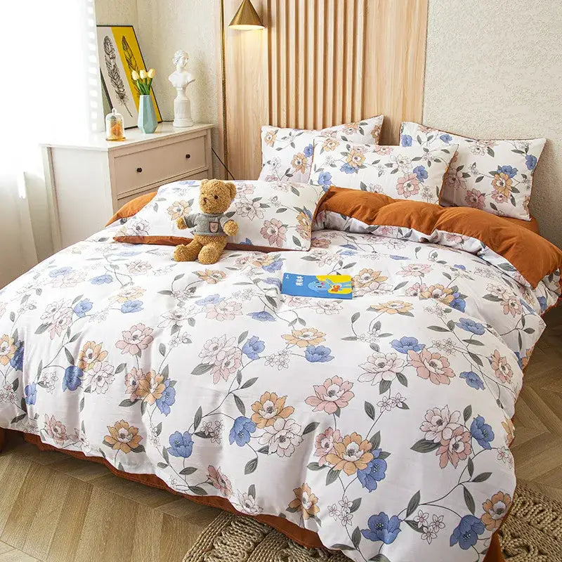 Pink Floral Cotton Bedding