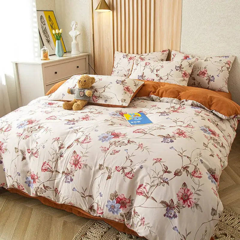 Pink Floral Cotton Bedding