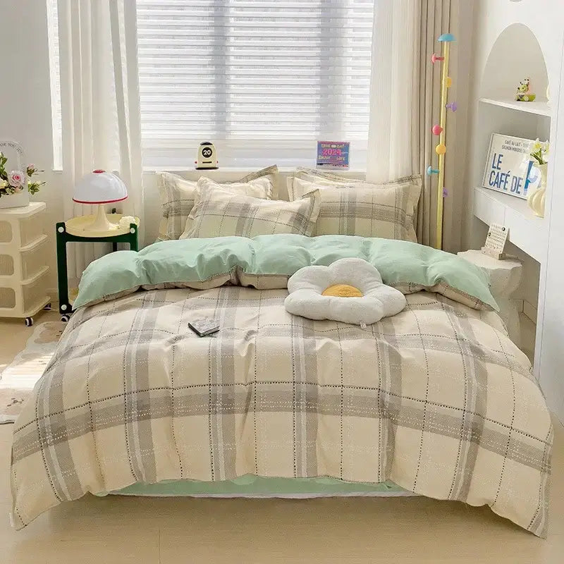 Rose Cotton Bedding Set with Breathable Fabric