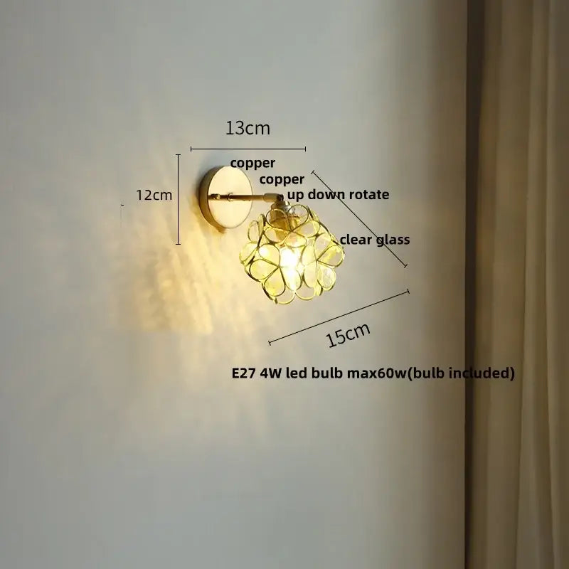 Teal Glass Wall Light