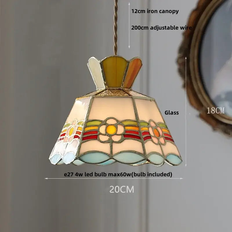 Red Amber Glass Pendant Lamp