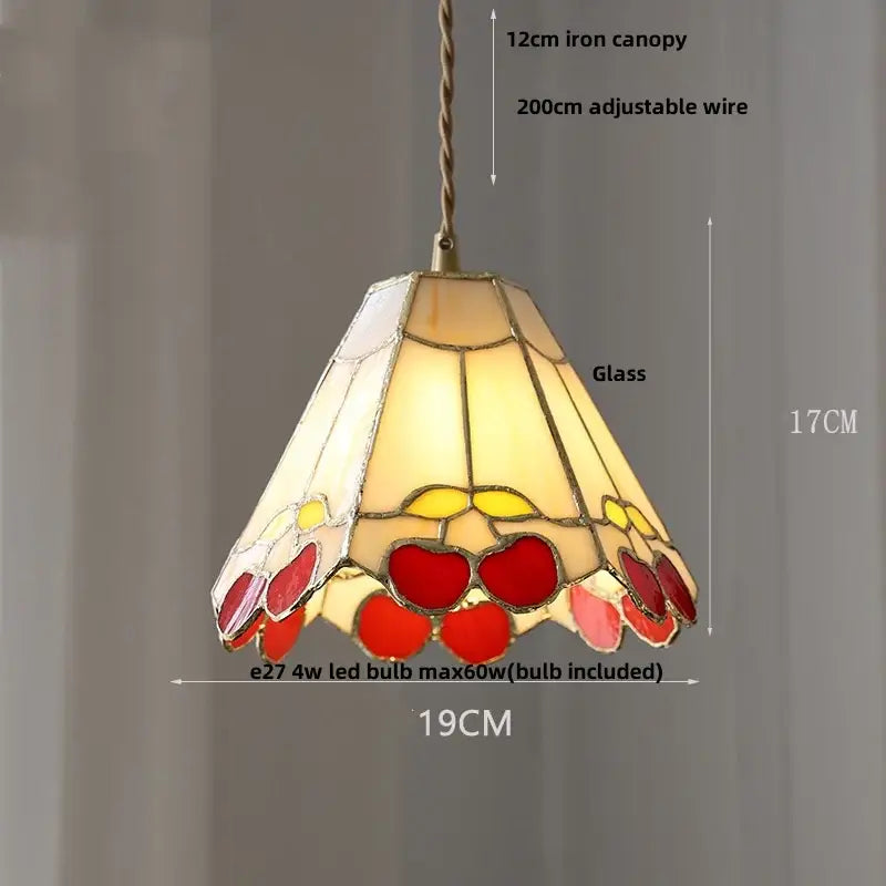 Red Amber Glass Pendant Lamp