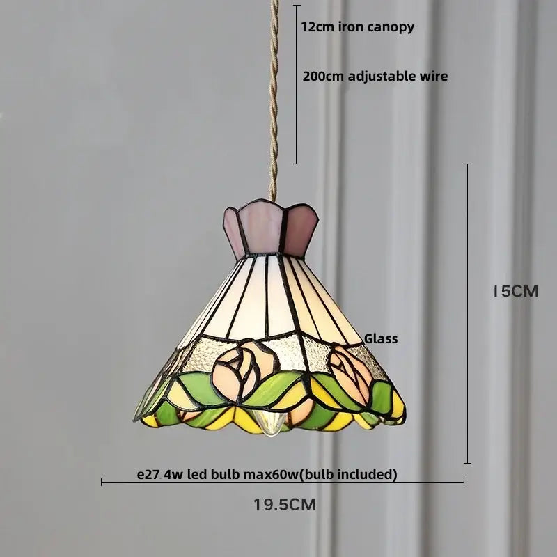 Red Amber Glass Pendant Lamp