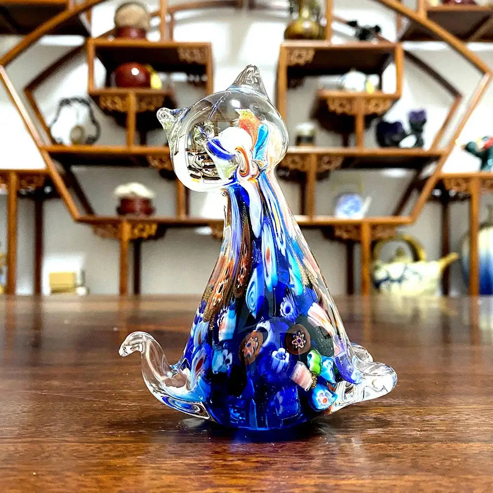 Red Glass Cat Figurine