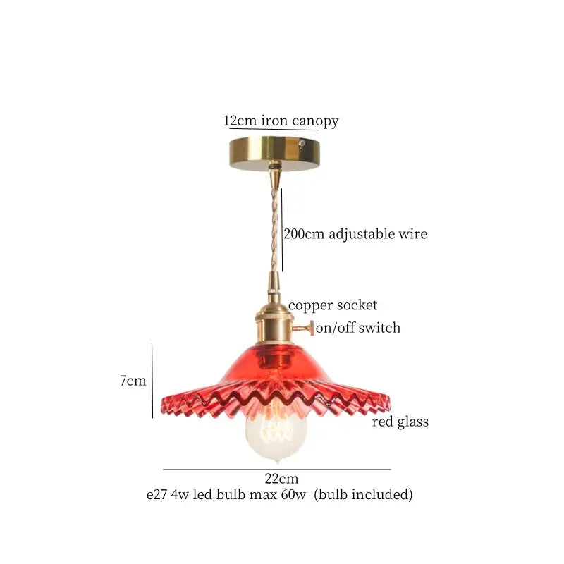 Red Glass Pendant Lamp