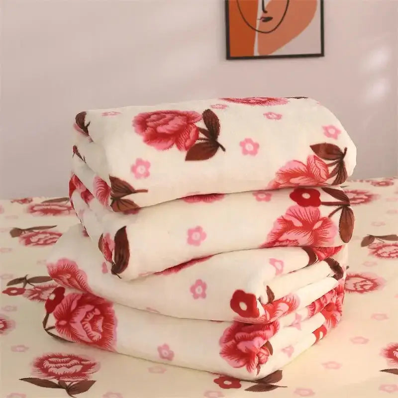 Red Pink Coral Fleece Blanket