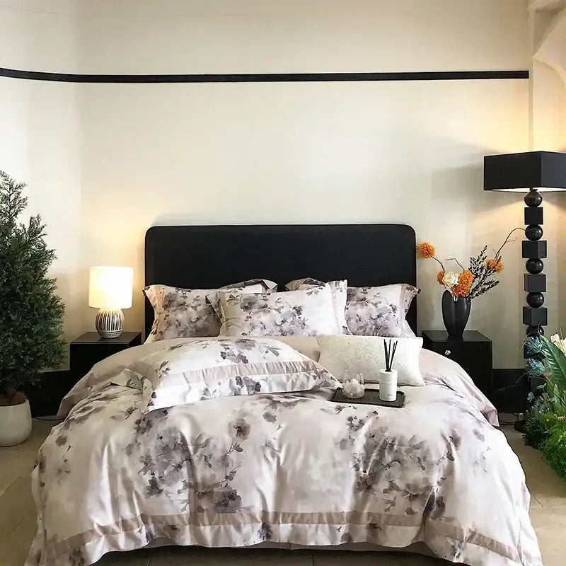 Blue Egyptian Cotton Bedding Set Queen Size