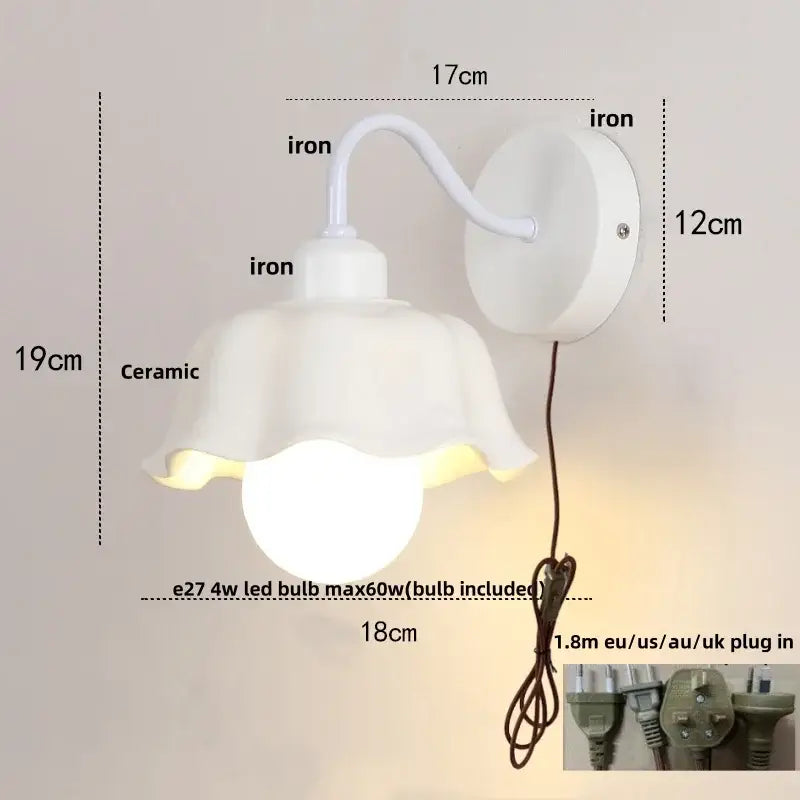 White Glass Iron Wall Sconce