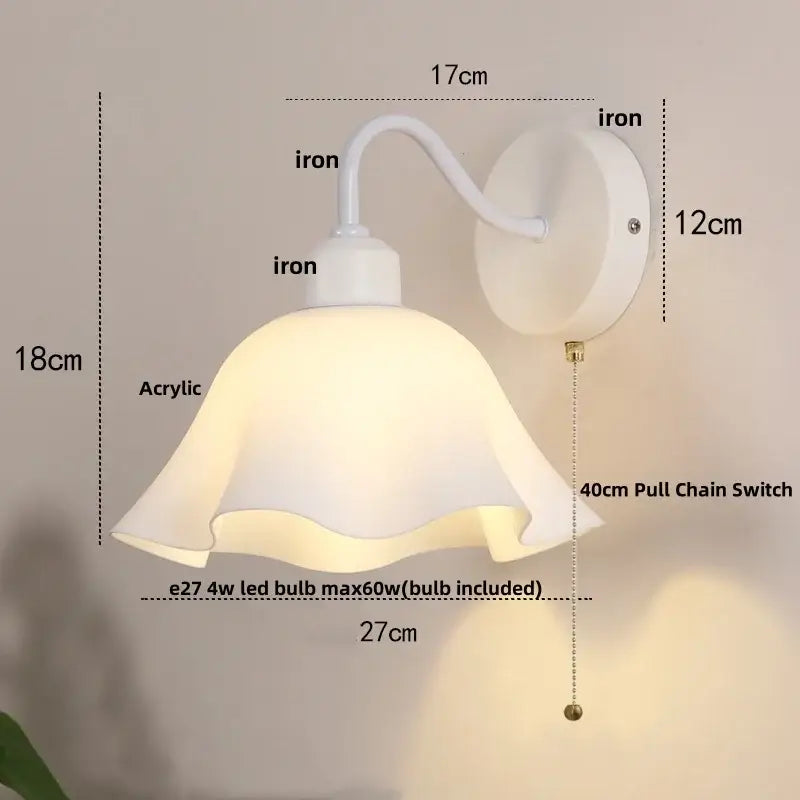 White Glass Iron Wall Sconce