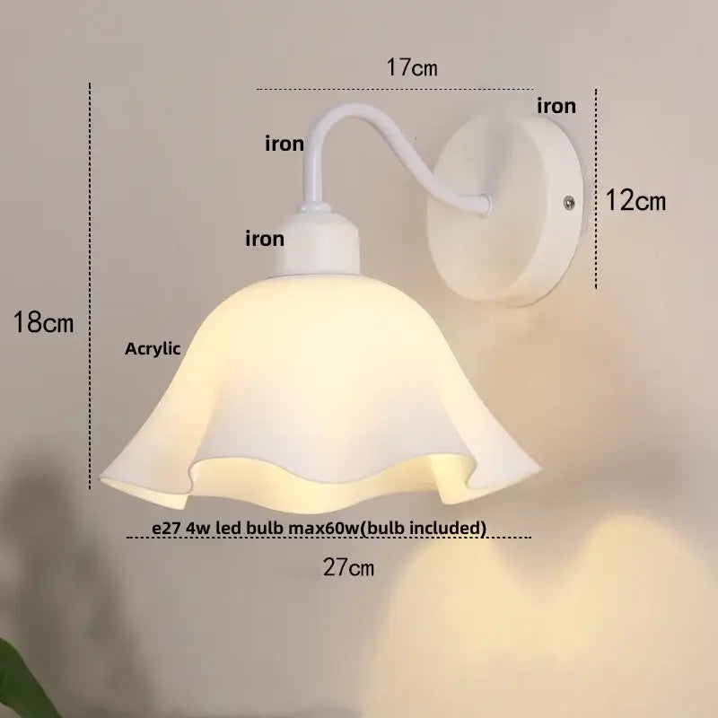 White Glass Iron Wall Sconce