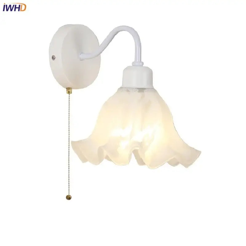 White Glass Iron Wall Sconce