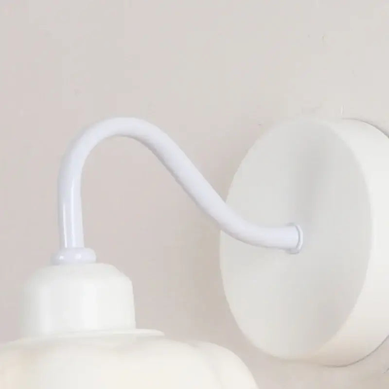 White Glass Pull Chain Sconce