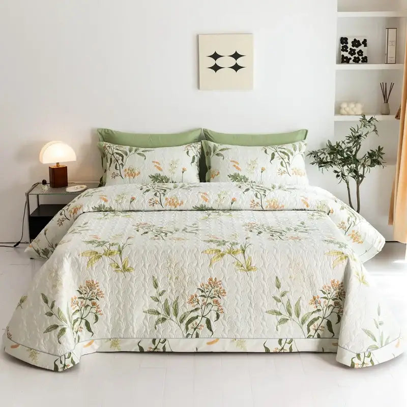 Green Quilted Bed Cover