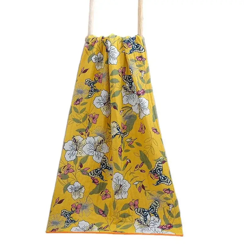 Yellow Cotton Gauze Bath Towel