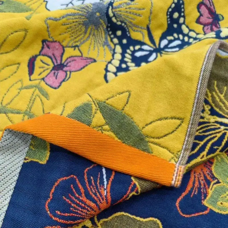 Yellow Cotton Gauze Bath Towel