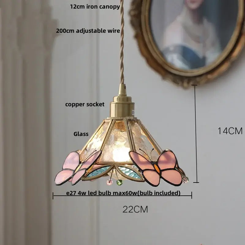 Green Glass Brass Pendant Lamp