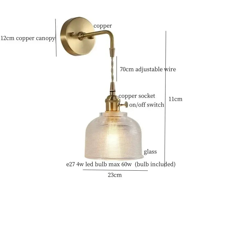 Brass Glass LED Wall Sconce