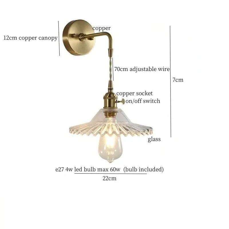 Brass Glass LED Wall Sconce
