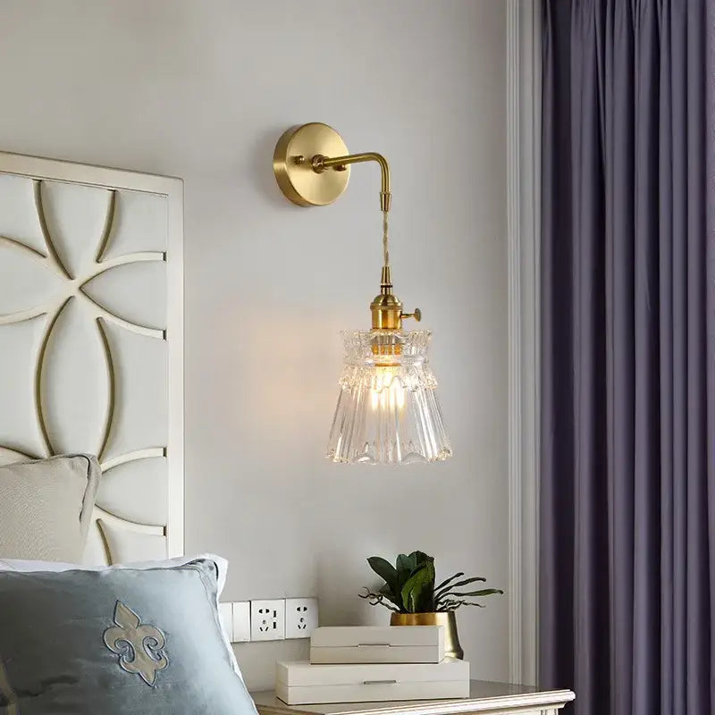 Brass Glass LED Wall Sconce