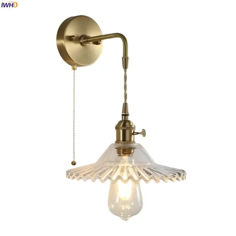 Brass Glass LED Wall Sconce