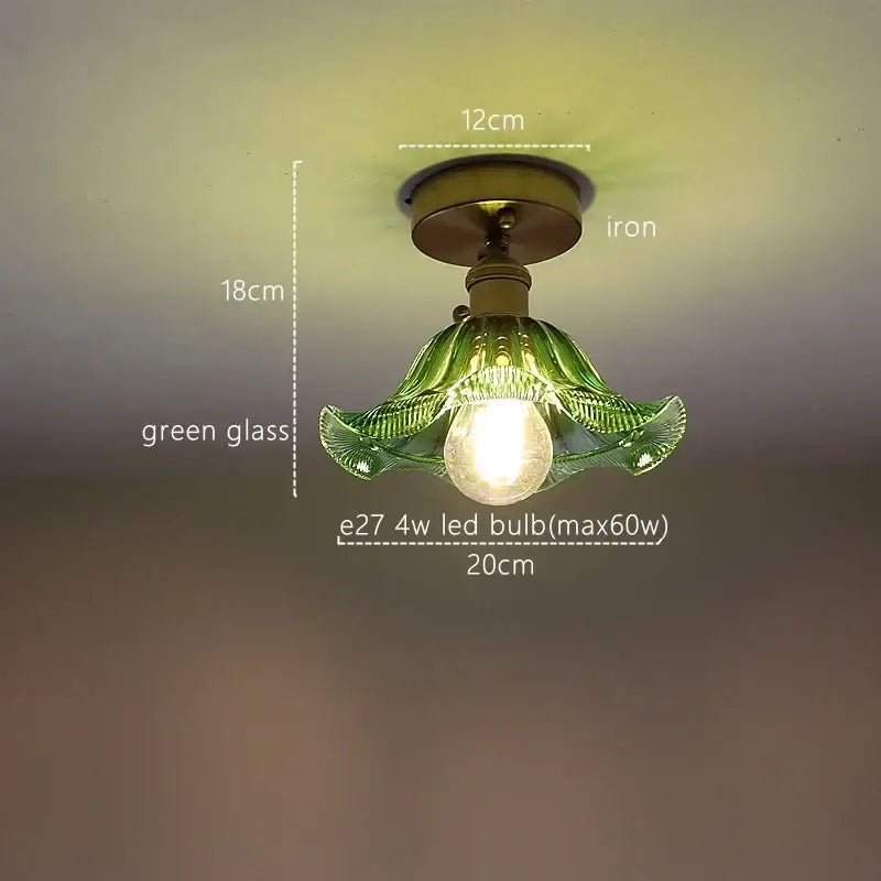 Green Stripe Glass Pendant