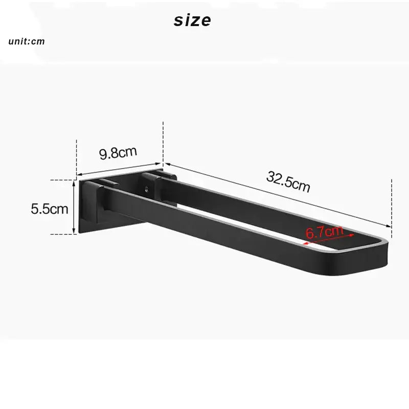 Black Aluminum Towel Rack