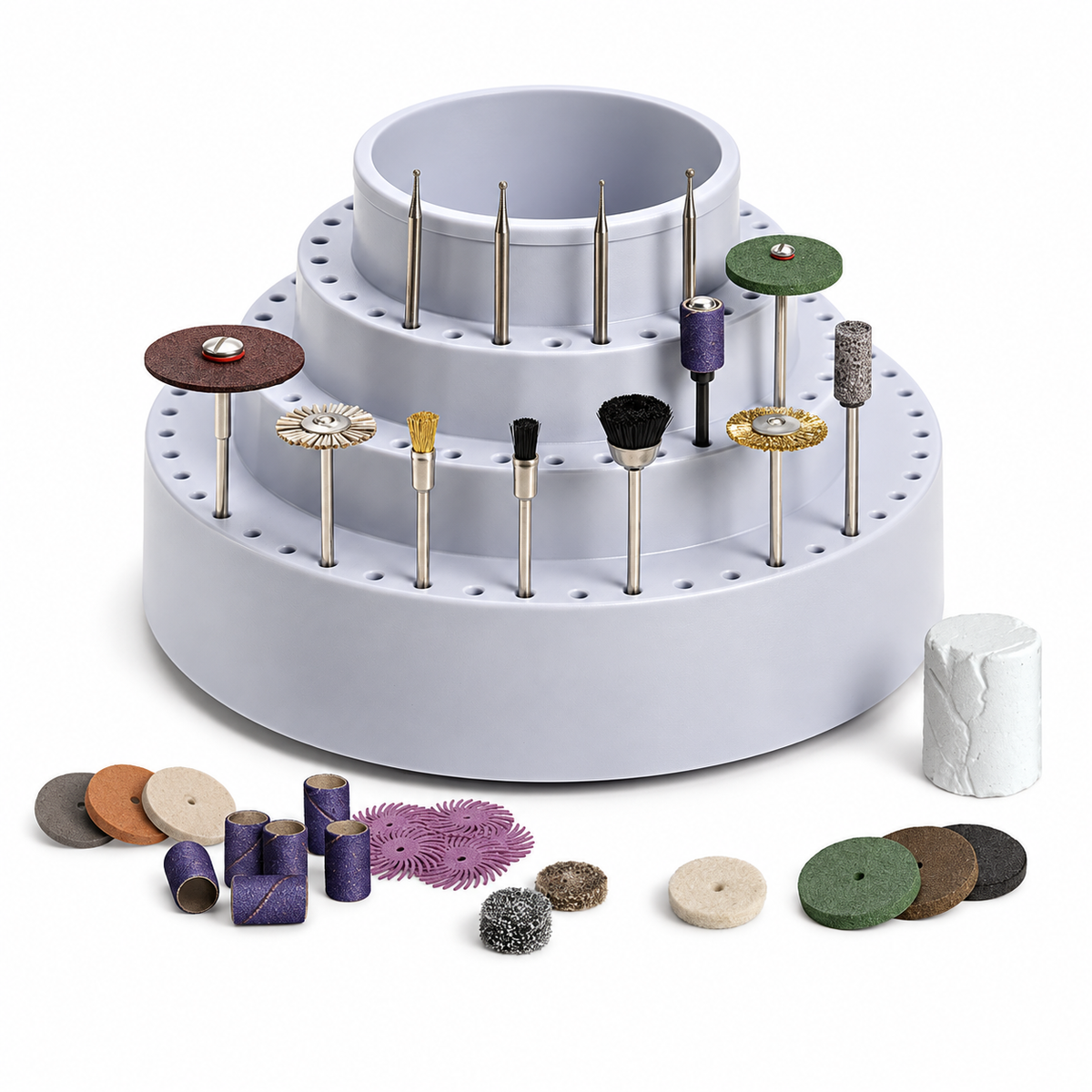 AK11 Jewelry Assortment Kit, 42-Pc Plus Rotating Bur Stand Holder