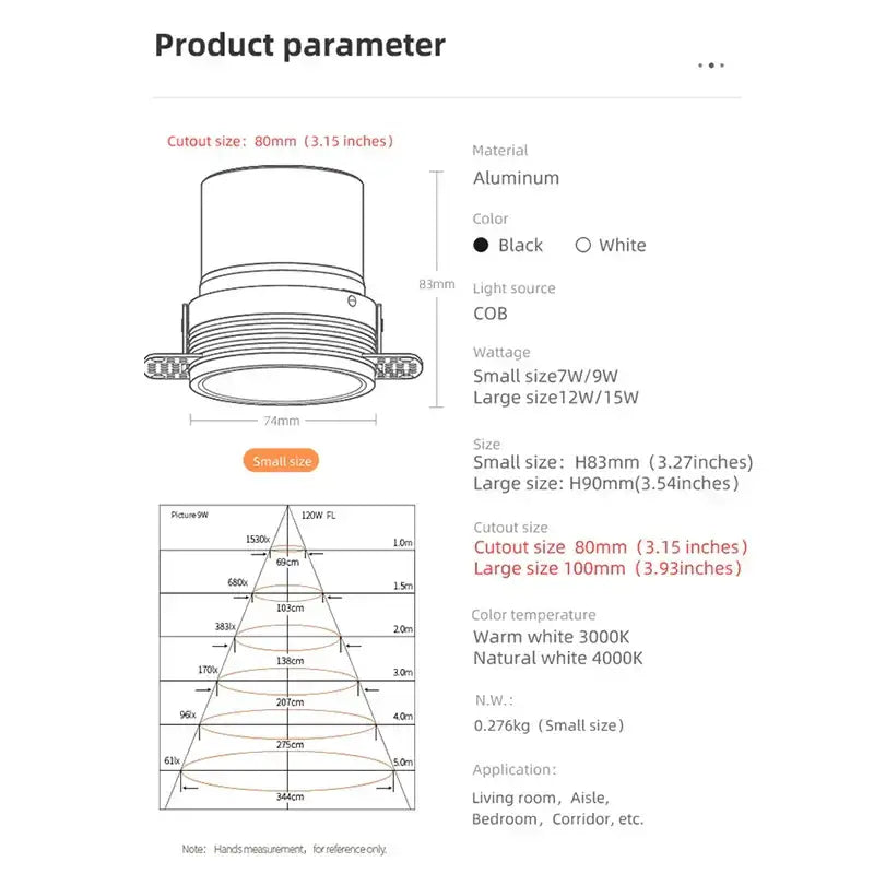 White Frameless LED Downlight
