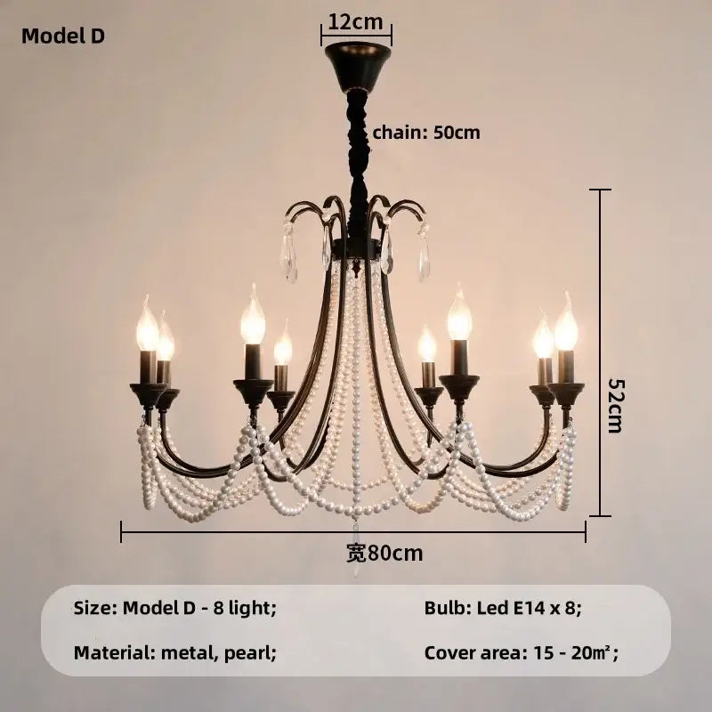 Black E14 Candle Chandelier