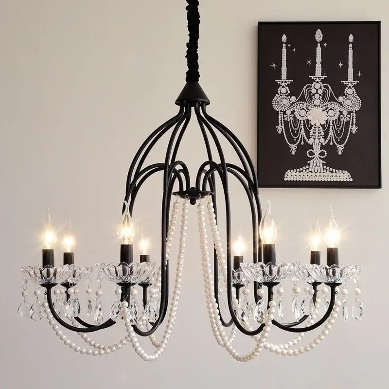 Black E14 Candle Chandelier