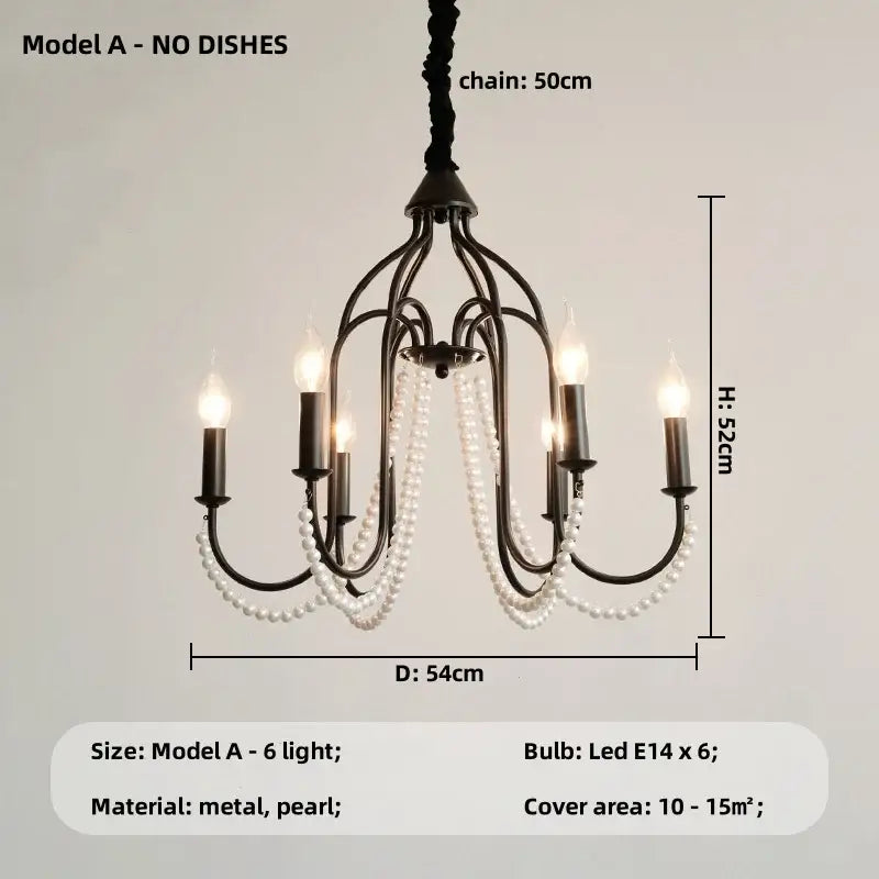 Black E14 Candle Chandelier