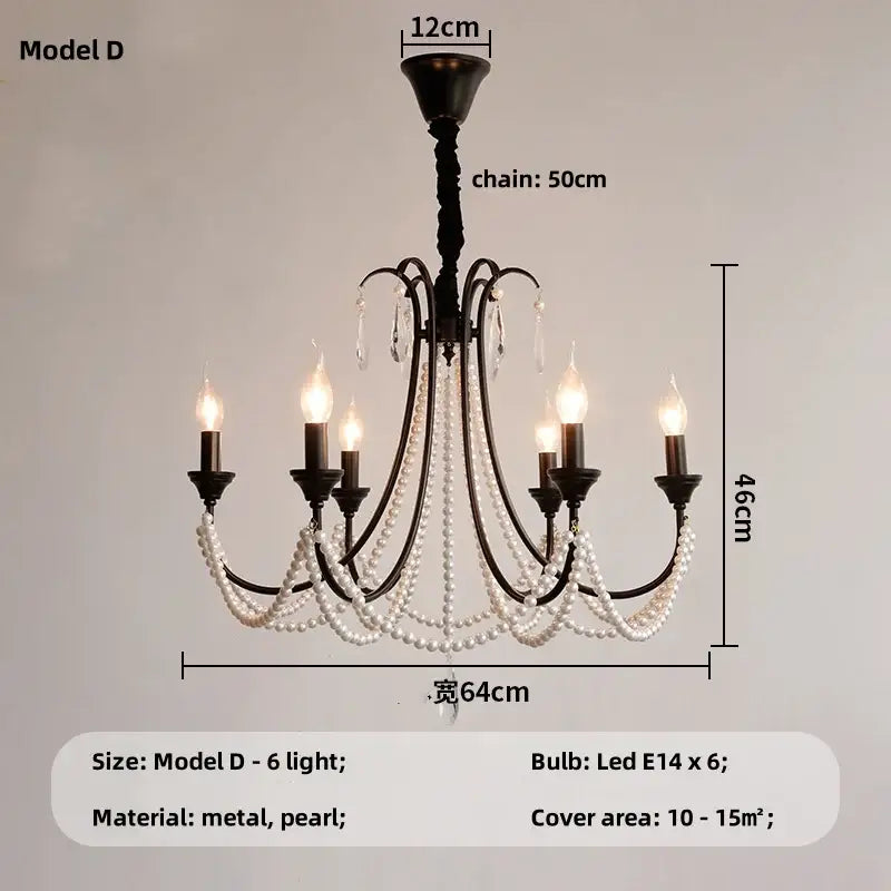 Black E14 Candle Chandelier