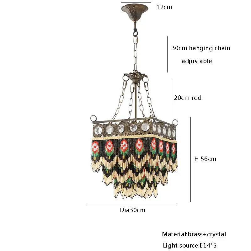 Brass Crystal Floral Chandelier