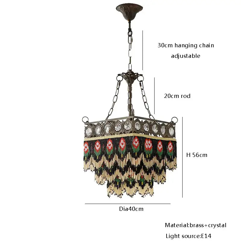 Brass Crystal Floral Chandelier