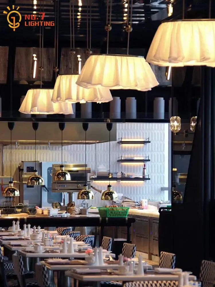 Pleated Fabric Pendant Light