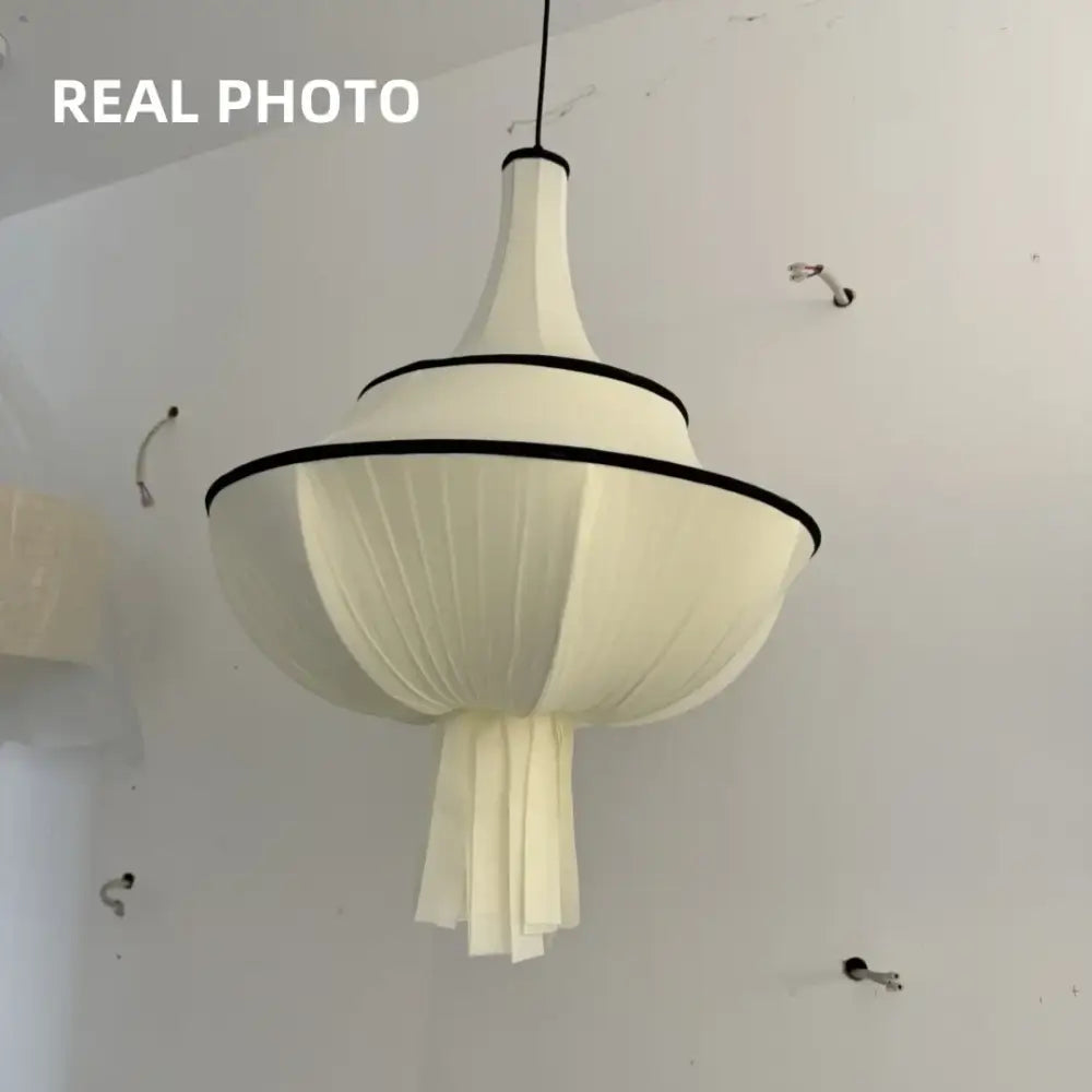 Cream Fabric Foyer Chandelier